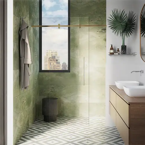 Satin Brass Complete 180 degree Premium Tofino Series Sliding System Satin Brass Complete 180 degree Premium Tofino Series Sliding System