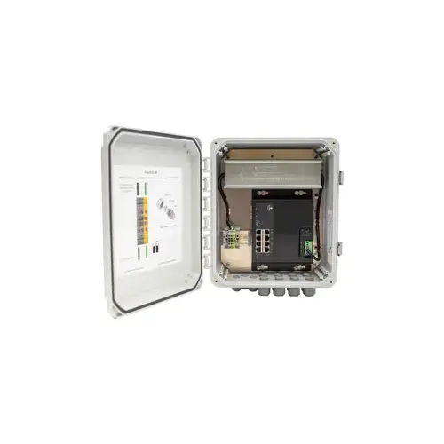 8-Port 10/100/1000BASE-T PoE + 2-Port 1000BASE SFP + Surge Suppressor w/ Pole Mount Kit