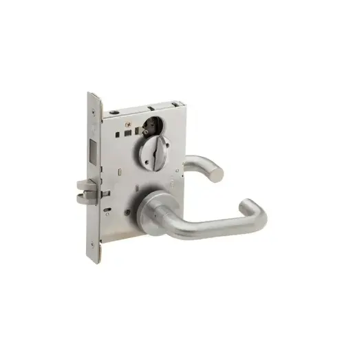 KIT - 03A Privacy Mortise Lock with Deadbolt, Outside Indicator (Occupied/Vacant), Inside ADA Thumbturn (L583-363), 626/US26D Satin Chrome KIT - 03A Privacy Mortise Lock with Deadbolt, Outside Indicator (Occupied/Vacant), Inside ADA Thumbturn (L583-363), 626/US26D Satin Chrome