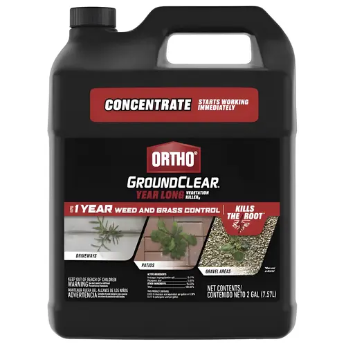 GroundClear Year Long 0433710 Concentrate Vegetation Killer, Liquid, Clear Light Green, 2 gal Bottle