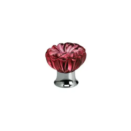 1-3/16" Transparent Rose Glass Cabinet Knob Bright Chrome Finish 1-3/16" Transparent Rose Glass Cabinet Knob Bright Chrome Finish