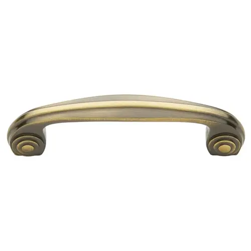 3-1/2" Center to Center Deco Pull Antique Brass Finish 3-1/2" Center to Center Deco Pull Antique Brass Finish