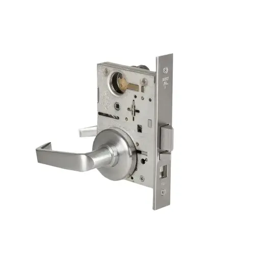 Mortise Lock 7 Pin Office 15 Lever with H Rose Right Hand Satin Chrome Finish Mortise Lock 7 Pin Office 15 Lever with H Rose Right Hand Satin Chrome Finish