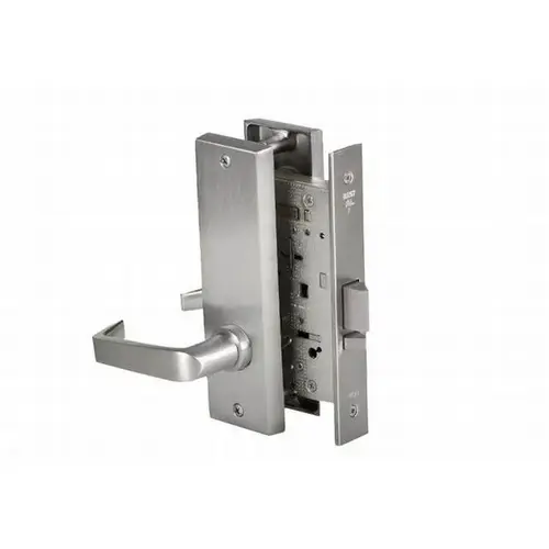 Mortise Lock 7 Pin Office with Deadbolt 15 Lever with M Escutcheon Right Hand Satin Chrome Finish