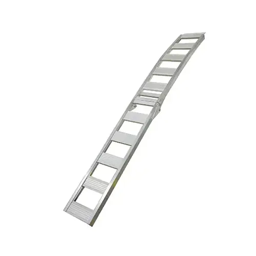 Folding Car Ramp, Arched Aluminum, 750 Lb. Rated, 12 x 90 In.