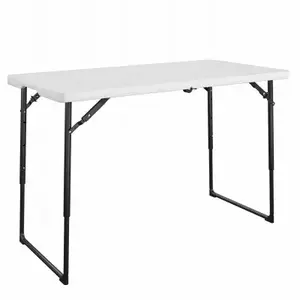DOREL HOME FURNISHINGS 14-488-WSP2TV 4-Ft. Folding Table, White Resin Top, Adjustable Height