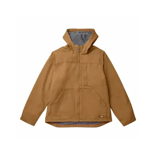 Sherpa Lined Hooded Duck Canvas Jacket, Brown, Men's XL Sherpa Lined Hooded Duck Canvas Jacket, Brown, Men's XL