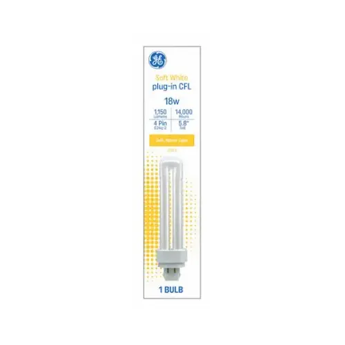 CFL Light Bulb, Warm White, Double Biax, G24-q Base,18 Watt CFL Light Bulb, Warm White, Double Biax, G24-q Base,18 Watt