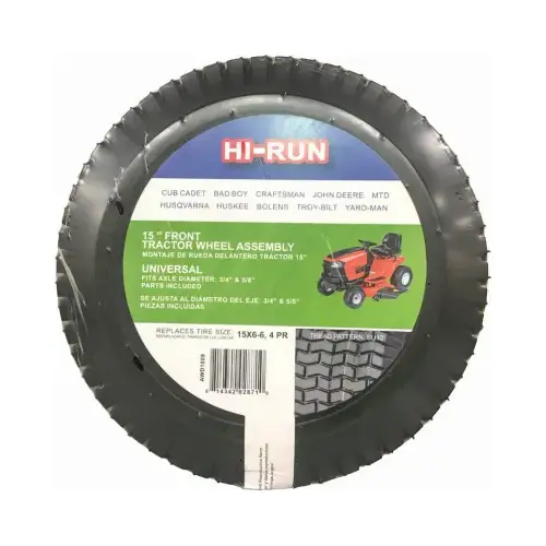 15x6.00-6 Universal Fit Lawn Mower Tire Assembly 15x6.00-6 Universal Fit Lawn Mower Tire Assembly