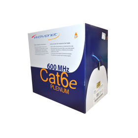 Wavenet CAT6E-600-PLEN-1000-SPLINE-WHITE Cat6e-600 MHz, 4 Twisted Pairs with Spline, 23 AWG, Un-Shielded, Plenum Jacket, White 1000ft Box