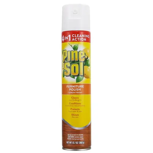 Furniture Polish, 12.7 oz Aerosol Can, Liquid, Lemon