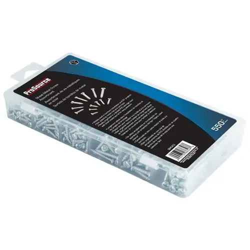 Sheet Metal Screw Assortment, 550-Piece Silver