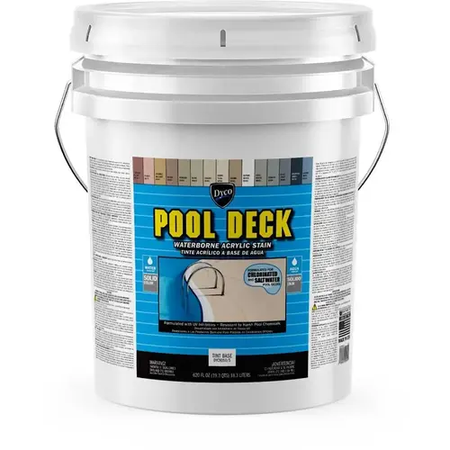 POOL DECK Concrete Stain, White, Liquid, 5 gal POOL DECK Concrete Stain, White, Liquid, 5 gal