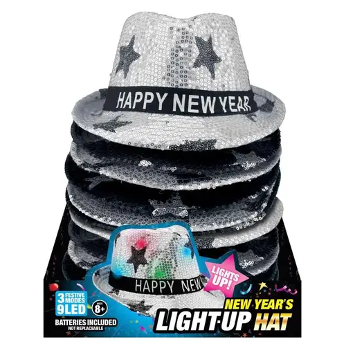 Party Hat New Years Black/Silver - pack of 12 Party Hat New Years Black/Silver - pack of 12