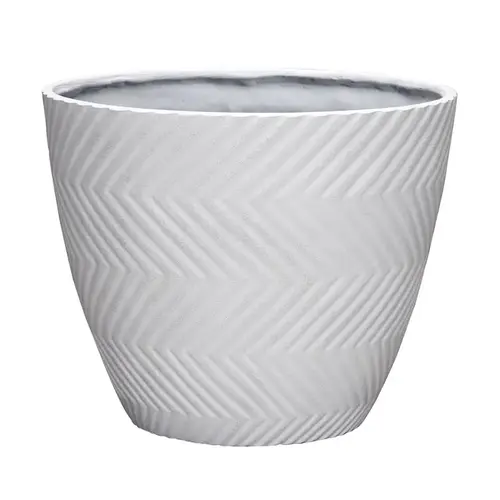 Planter 13" H X 16" D Polyresin Yuma White White Planter 13" H X 16" D Polyresin Yuma White White