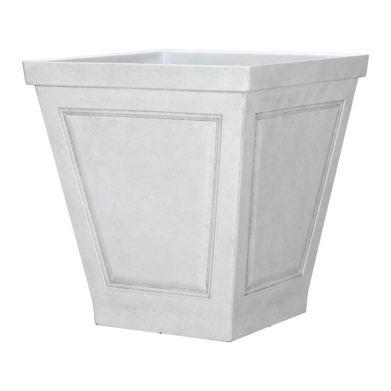 L&G Solutions PVE5516TWI Planter 16.7" H X 16" D Polyresin New England White White