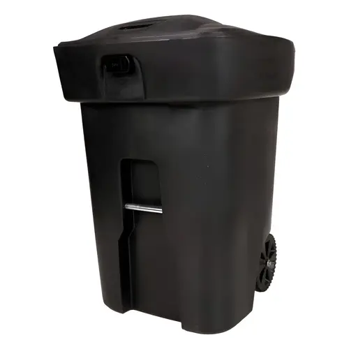 Trash Can Bear Tough 96 gal Black Polyethylene Wheeled Lid Included Animal Proof/Animal Resist Black