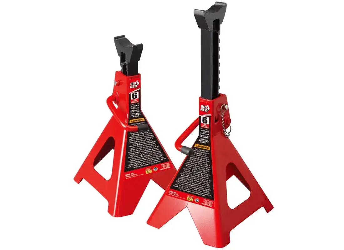 よんたん Torin T46002A Double Lock Jack Stands Big Red Manual 6 ton Black