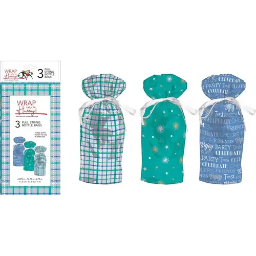 Drawstring Gift Bag Assorted All Occasion Assorted - pack of 6