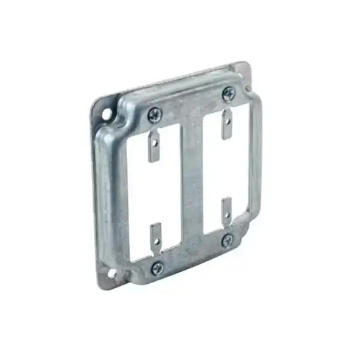 Box Cover with GFCI Opening, 1/2 in L, 4 in W, Square, 1-Gang, Steel, Silver, Galvanized Box Cover with GFCI Opening, 1/2 in L, 4 in W, Square, 1-Gang, Steel, Silver, Galvanized