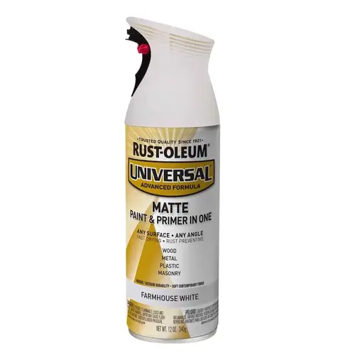 Universal 12 Oz. Matte Farmhouse White Enamel Spray Paint Universal 12 Oz. Matte Farmhouse White Enamel Spray Paint