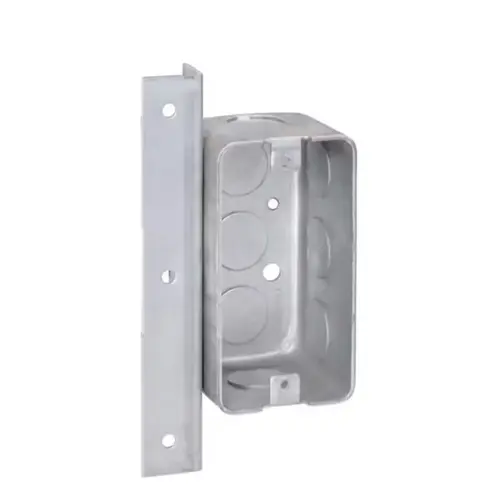 Southwire Deep-Drawn Handy Bracketed Box, 1-Gang, 8-Knockout, 1/2 in Knockout, Steel, Silver Southwire Deep-Drawn Handy Bracketed Box, 1-Gang, 8-Knockout, 1/2 in Knockout, Steel, Silver