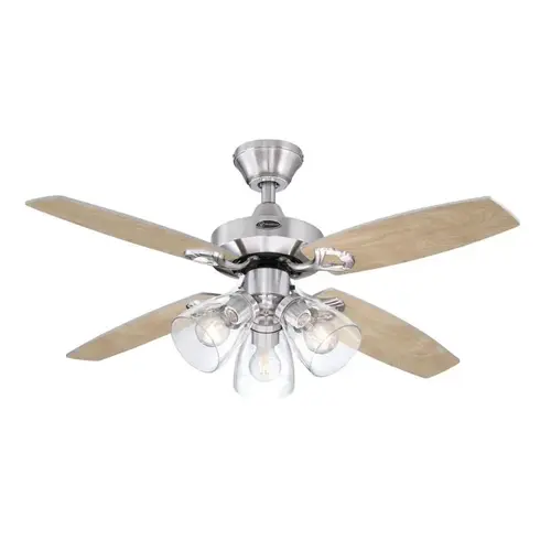 Ceiling Fan Crusader 42" Brushed Nickel White LED Indoor Brushed Nickel Ceiling Fan Crusader 42" Brushed Nickel White LED Indoor Brushed Nickel