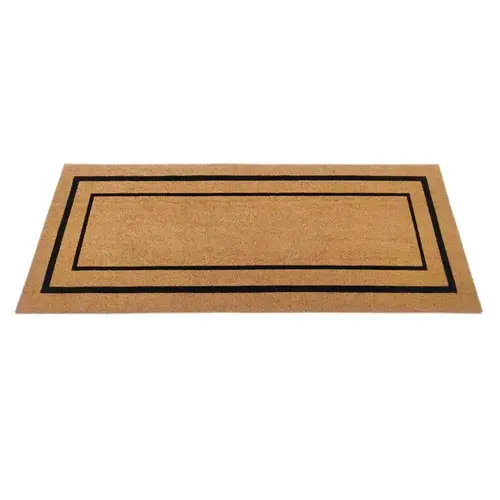 Door Mat 24" W X 60" L Black/Natural Coir/Vinyl Black/Natural
