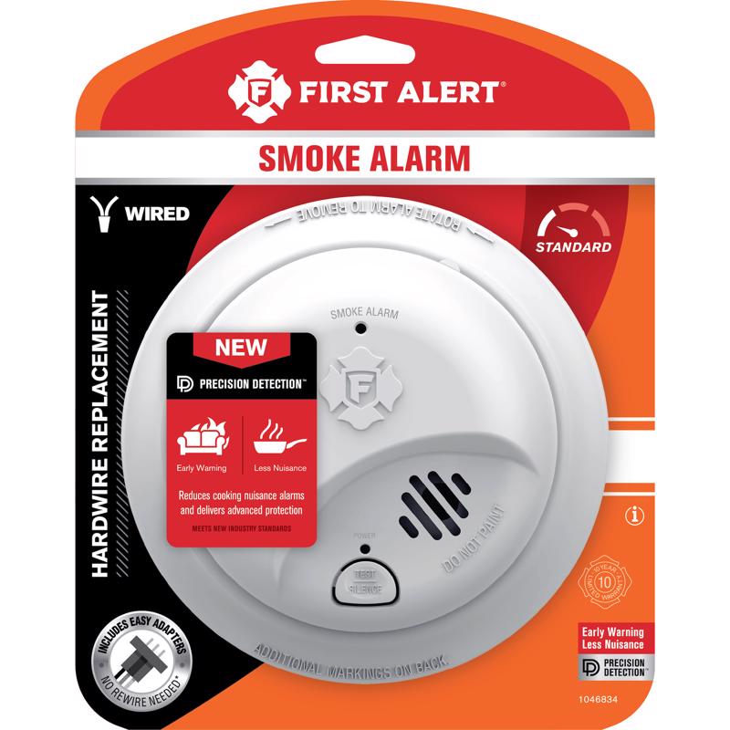 First Alert 1046834 Smoke Detector Hard-Wired w/Battery Back-up Ionization White