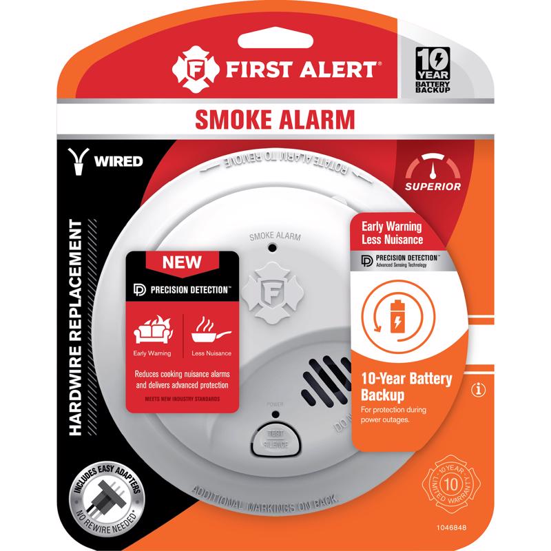 First Alert 1046848 Smoke Detector Interconnect Hard-Wired w/Battery Back-up Ionization White