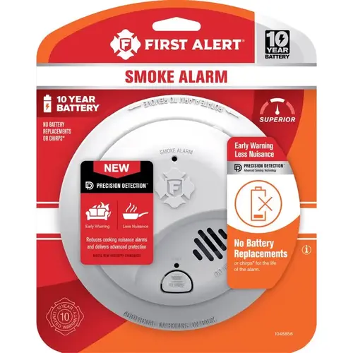 Smoke Detector 10 Year Battery-Powered Ionization