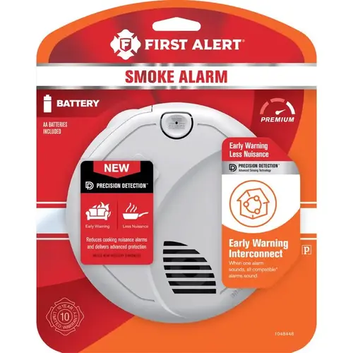 Smoke Detector Wireless Interconnect Battery-Powered Photoelectric Smoke Detector Wireless Interconnect Battery-Powered Photoelectric