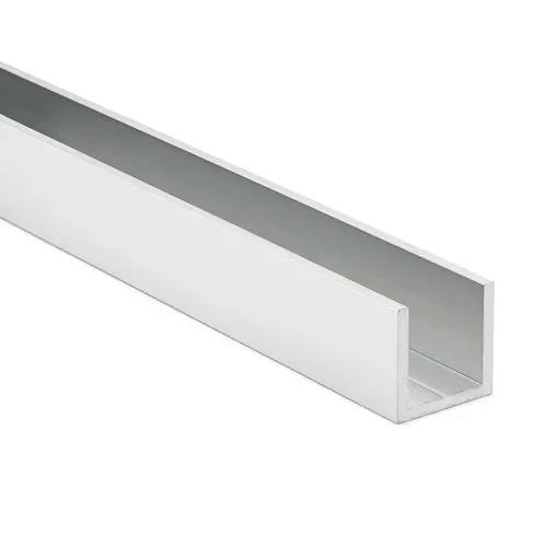 U-Channel 1" x 1" Brite Anodized - 4" Sample U-Channel 1" x 1" Brite Anodized - 4" Sample