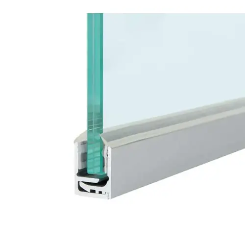 Bottom/Side 2-Part Channel - 5/16" to 7/8" Glass - 118" - Satin Anodized Bottom/Side 2-Part Channel - 5/16" to 7/8" Glass - 118" - Satin Anodized