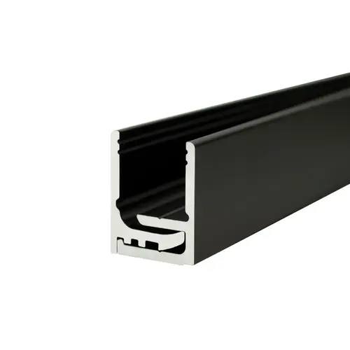 Bottom/Side 2-Part Channel - 5/16" to 7/8" Glass - Matte Black - 196" Stock Length Bottom/Side 2-Part Channel - 5/16" to 7/8" Glass - Matte Black - 196" Stock Length