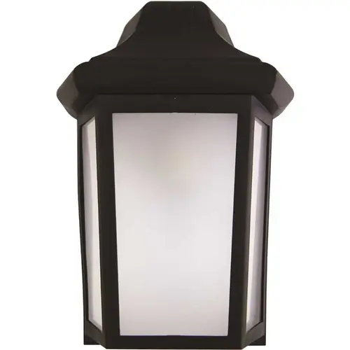10-Watt Black Integrated LED Outdoor Wall Mount Lantern 4000K