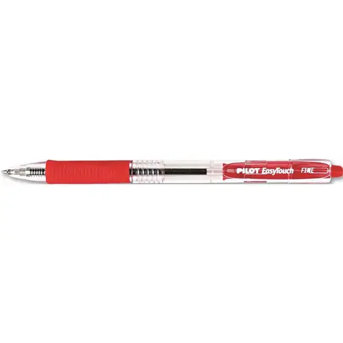 PILOT EASYTOUCH BALLPOINT RETRACTABLE PEN, RED INK, FINE, DOZEN