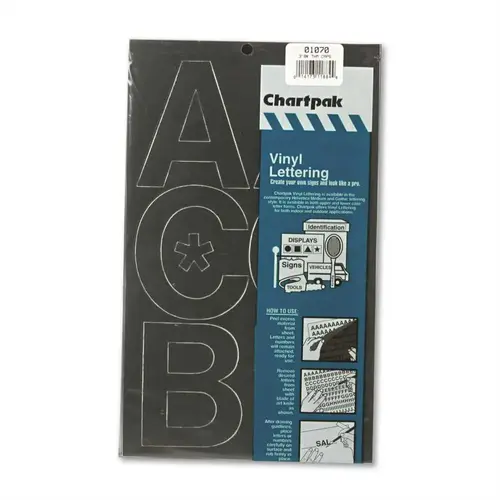 PRESS-ON VINYL UPPERCASE LETTERS, SELF ADHESIVE, BLACK, 3 IN.H