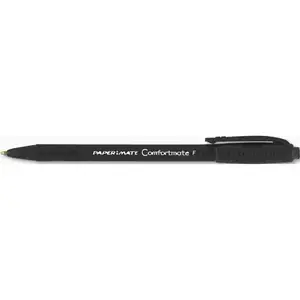 Paper Mate 10122844 COMFORTMATE BALLPOINT RETRACTABLE PEN, BLACK INK, FINE, DOZEN