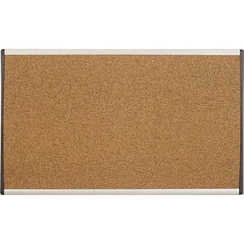 18 in. x 30 in. Bulletin Board with Natural Cork Surface and Silver Brown 18 in. x 30 in. Bulletin Board with Natural Cork Surface and Silver Brown