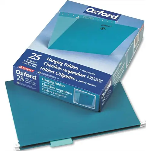 PENDAFLEX HANGING FILE FOLDERS, 1/5 TAB, LETTER, TEAL PENDAFLEX HANGING FILE FOLDERS, 1/5 TAB, LETTER, TEAL