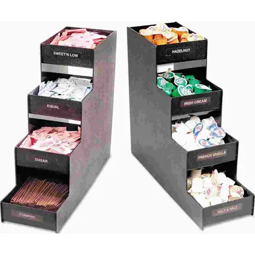 NARROW CONDIMENT ORGANIZER, 6W X 19D X 15-7/8H, BLACK