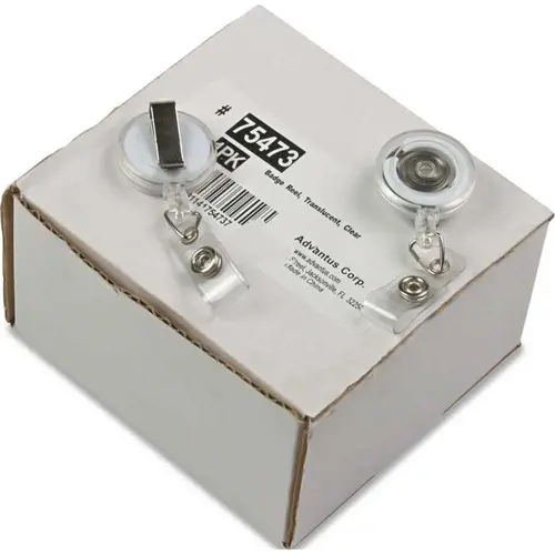 TRANSLUCENT RETRACTABLE ID CARD REEL, 34 IN. EXTENSION, CLEAR