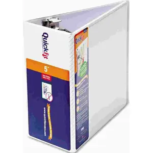 STRIDE WRITING 10154558 QUICK FIT D-RING VIEW BINDER, 5" CAPACITY, WHITE