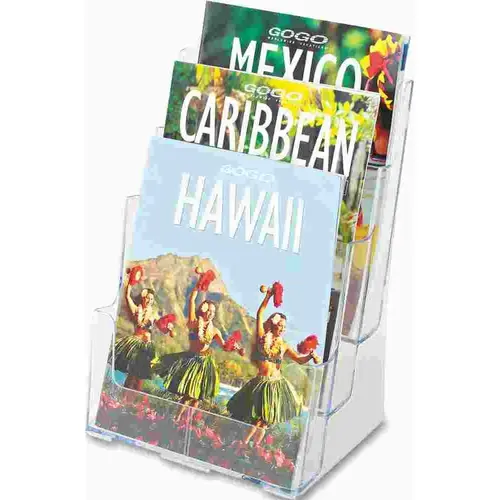 MULTI COMPARTMENT DOCUHOLDER, 3 COMPARTMENTS, 9-1/2W X 8D X 12-5/8H, CLEAR