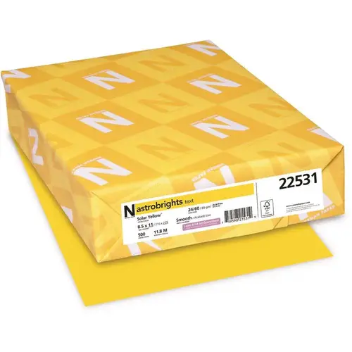 Copy Paper 8.5"X11" 24 Lb Basis Weight Solar Yellow - pack of 500 Copy Paper 8.5"X11" 24 Lb Basis Weight Solar Yellow - pack of 500