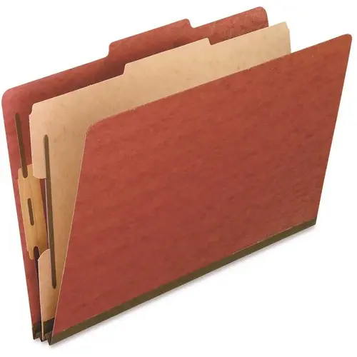 Pendaflex Pressboard Classification Legal Folder 4-Section, Red
