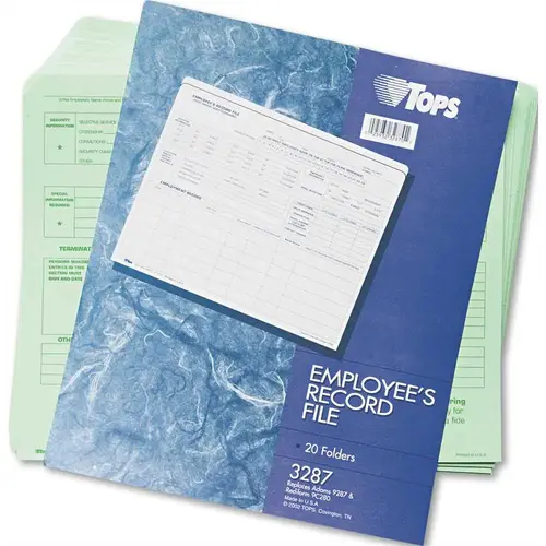 EMPLOYEE RECORD FILE FOLDERS, STRAIGHT CUT, LETTER, GREEN EMPLOYEE RECORD FILE FOLDERS, STRAIGHT CUT, LETTER, GREEN