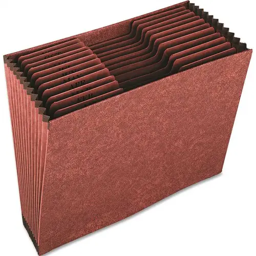 JAN-DEC ACCORDION OPEN FILE, 12 POCKETS, 1/3 TAB, LETHA TONE, LETTER, BROWN