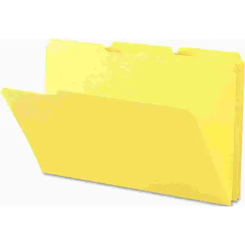 FILE FOLDERS, 1/3 CUT TOP TAB, LEGAL, YELLOW FILE FOLDERS, 1/3 CUT TOP TAB, LEGAL, YELLOW